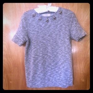 LOFT beaded short sleeve sweatshirt